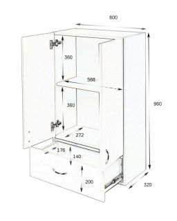 Шкаф Orange Смайл SM-60SR1 белый 60 см